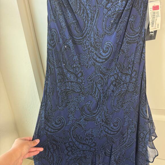 Eva Blue Dress Formal Beaded Y2K Vibes NWT 16 - Picture 6 of 13